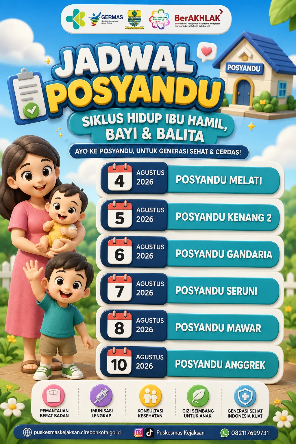 Jadwal Posyandu Siklus Hidup Ibu Hamil, Bayi, dan Balita